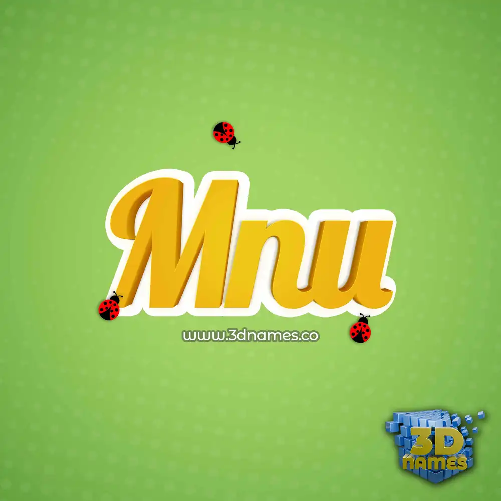 mnu in Ladybugs style - 3D name wallpaper