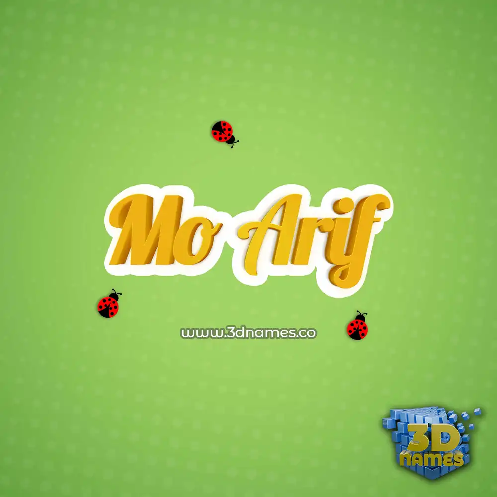 mo arif in Ladybugs style - 3D name wallpaper