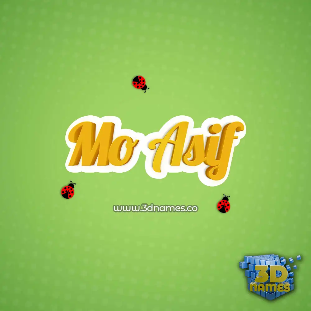 mo asif in Ladybugs style - 3D name wallpaper