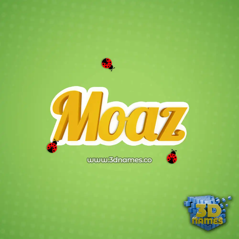 moaz in Ladybugs style - 3D name wallpaper