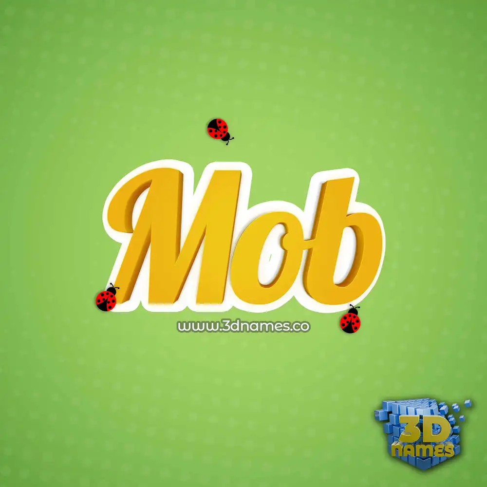mob in Ladybugs style - 3D name wallpaper