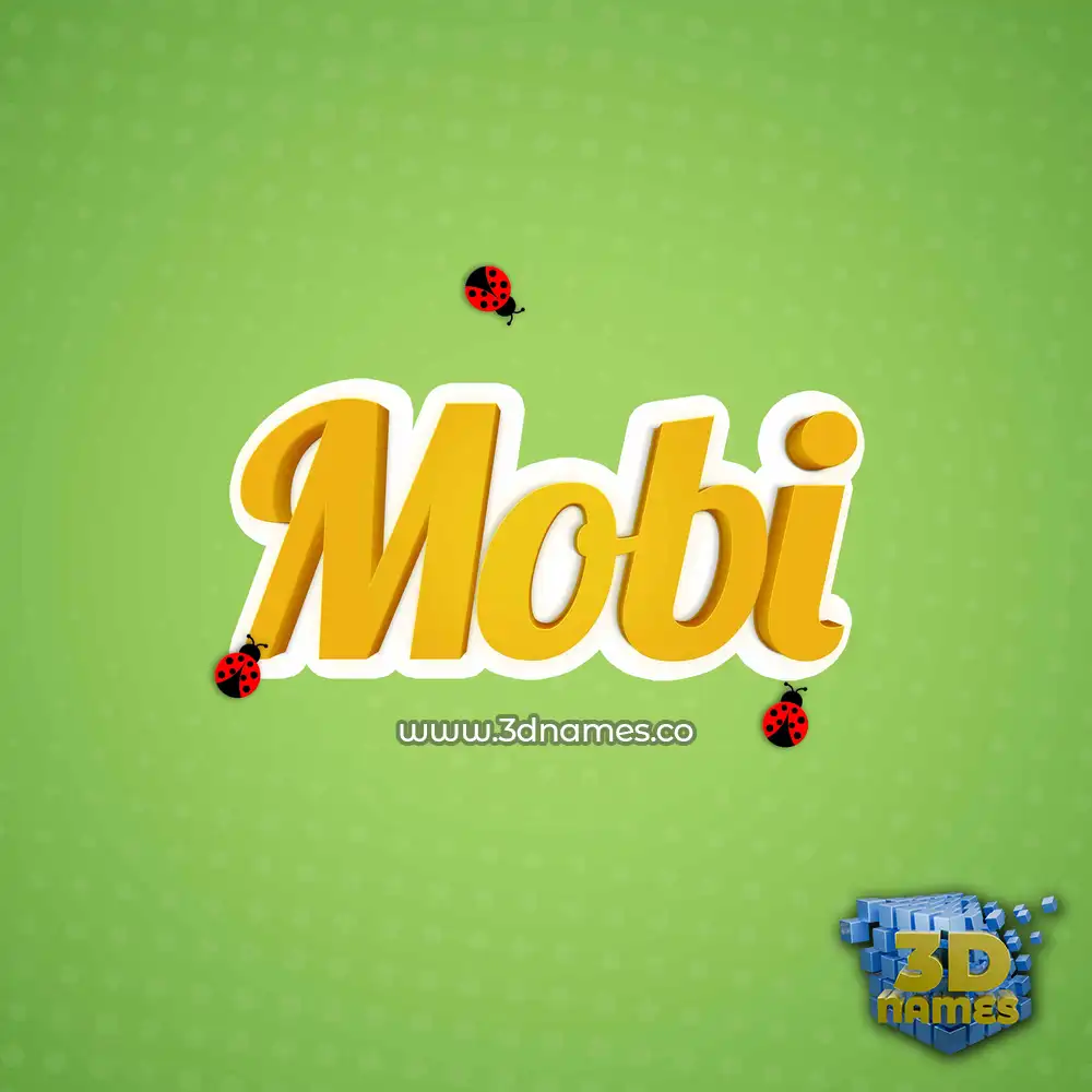 mobi in Ladybugs style - 3D name wallpaper