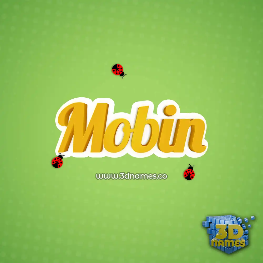 mobin in Ladybugs style - 3D name wallpaper