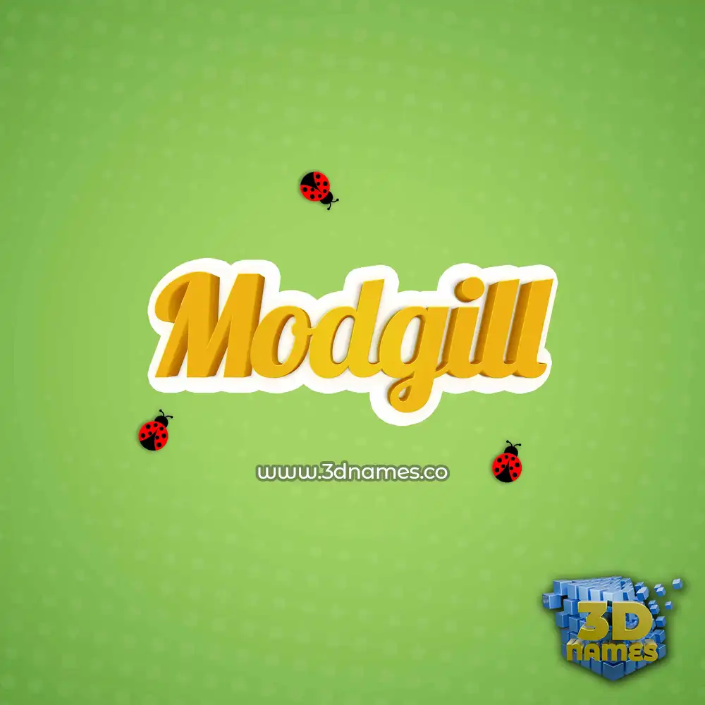 modgill in Ladybugs style - 3D name wallpaper