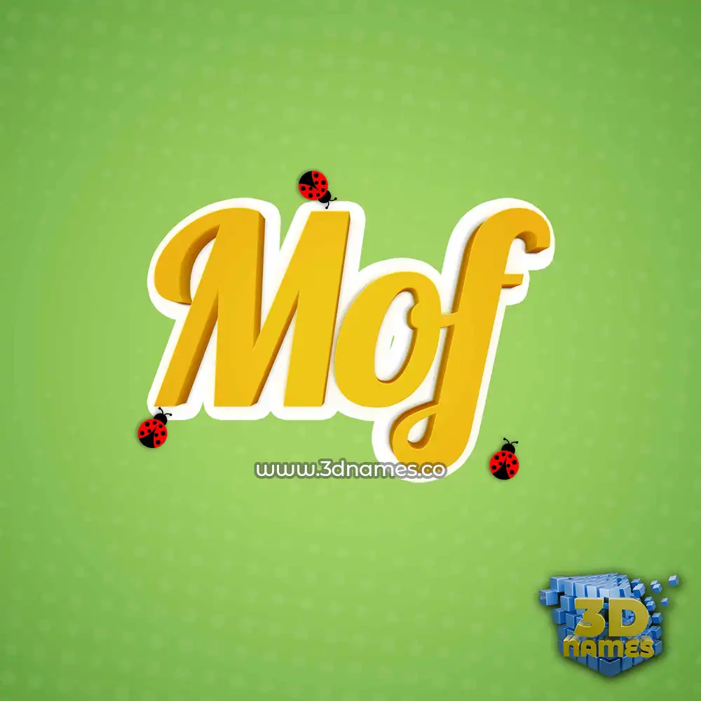mof in Ladybugs style - 3D name wallpaper