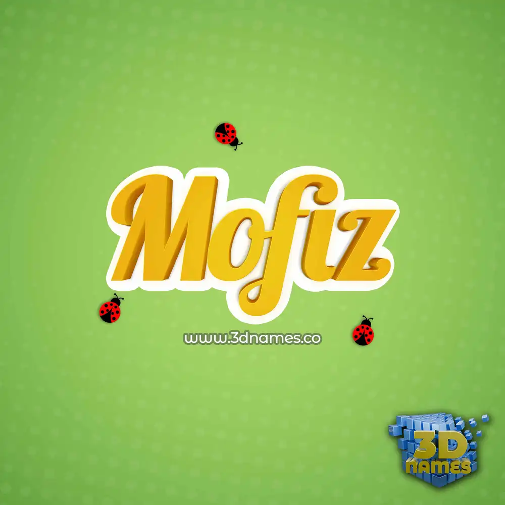 mofiz in Ladybugs style - 3D name wallpaper