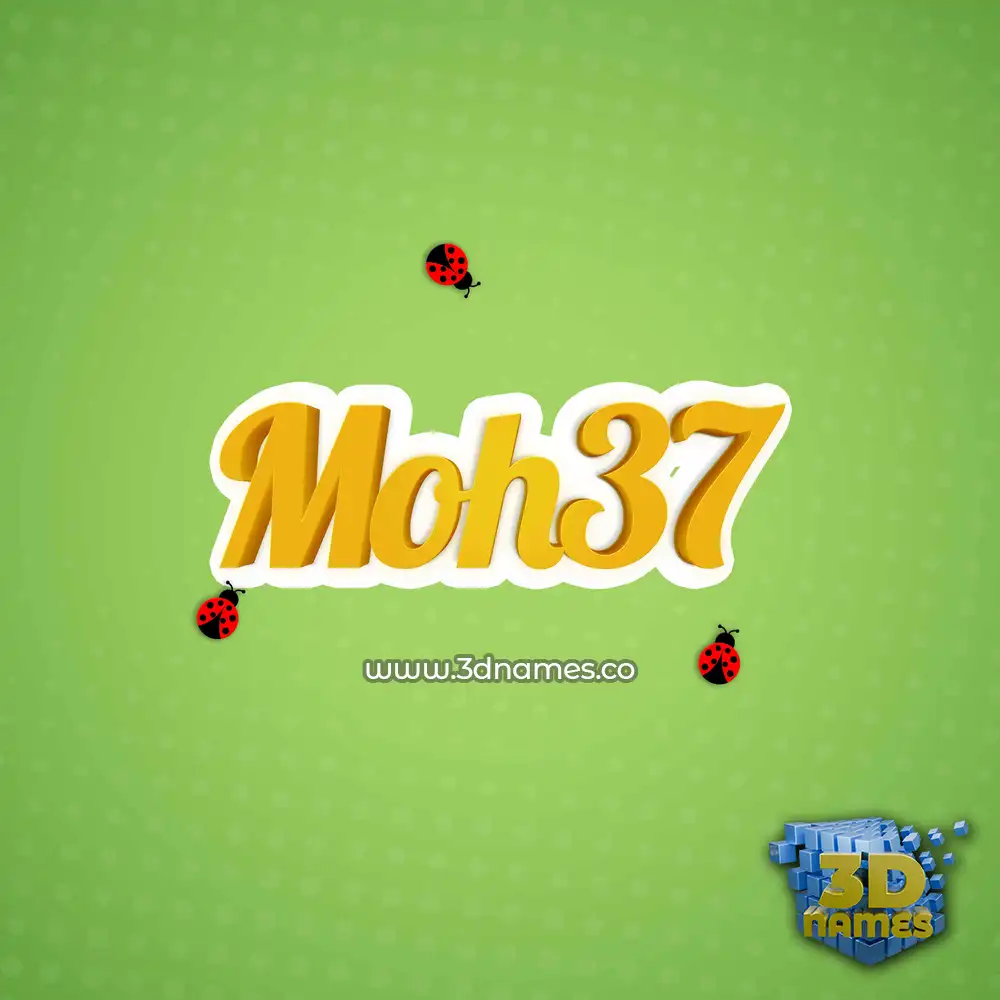 moh37 in Ladybugs style - 3D name wallpaper