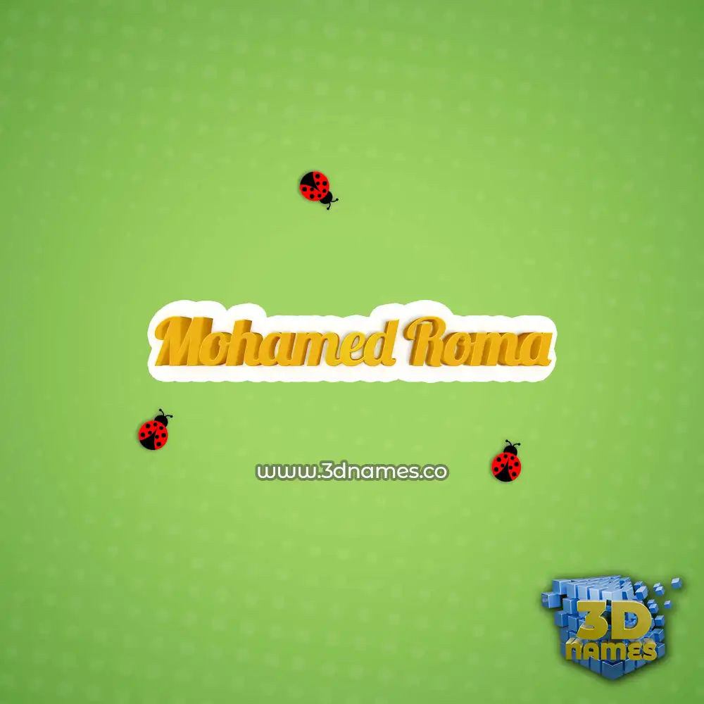 mohamed roma in Ladybugs style - 3D name wallpaper