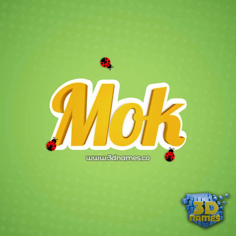 mok in Ladybugs style - 3D name wallpaper