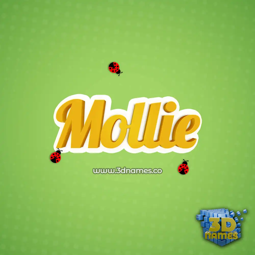 mollie in Ladybugs style - 3D name wallpaper