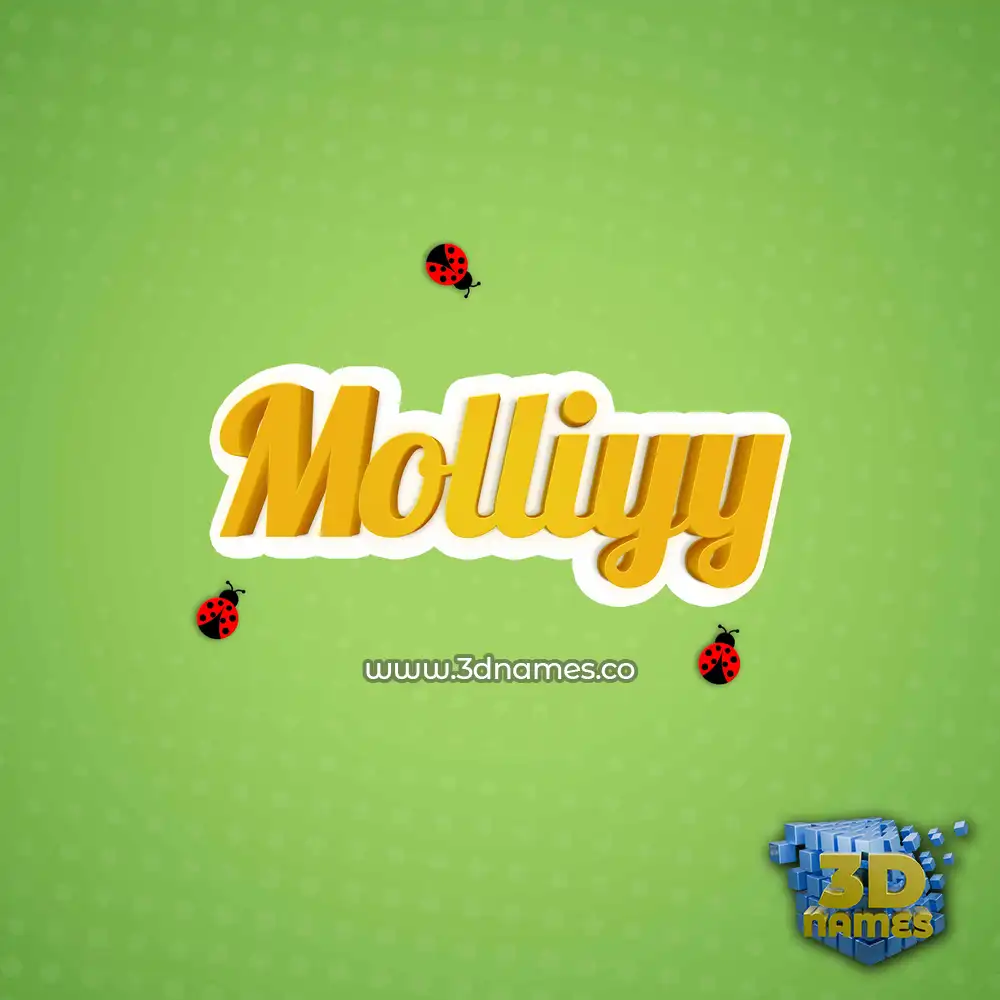 molliyy in Ladybugs style - 3D name wallpaper