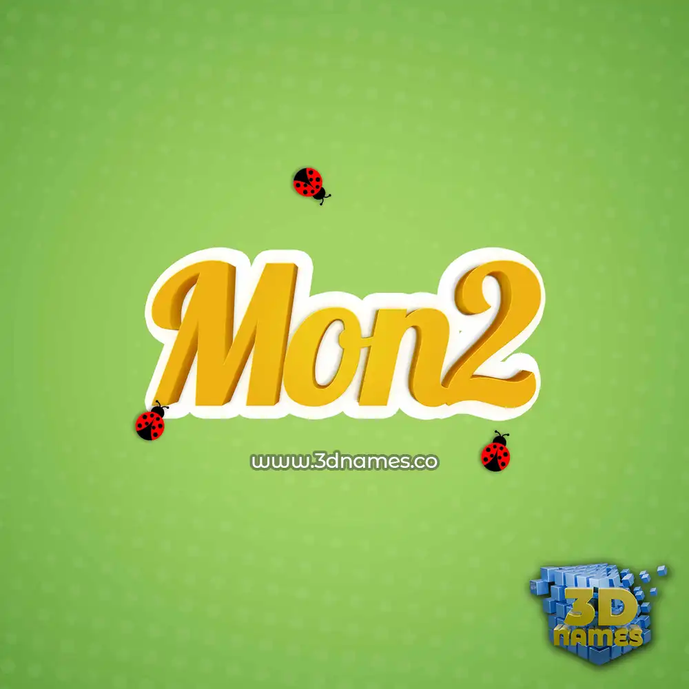 mon2 in Ladybugs style - 3D name wallpaper
