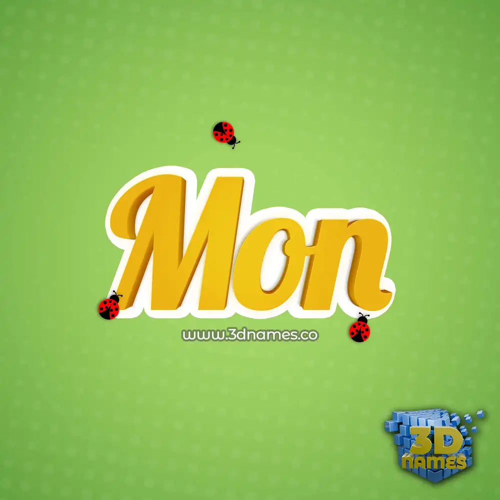 mon in Ladybugs style - 3D name wallpaper