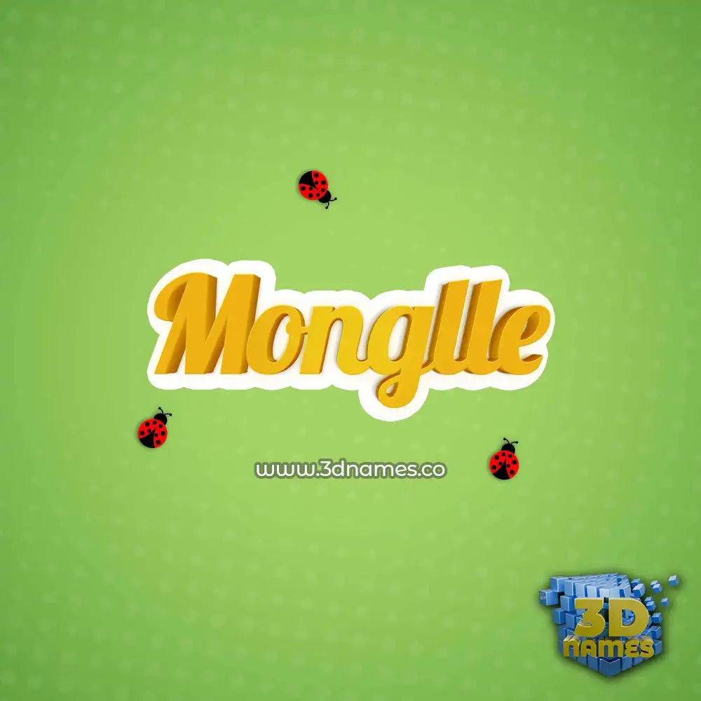 monglle in Ladybugs style - 3D name wallpaper