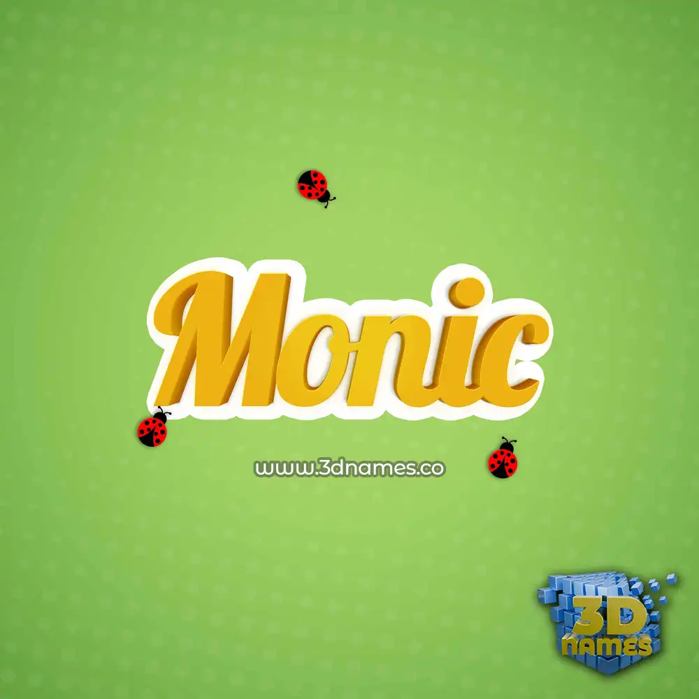 monic in Ladybugs style - 3D name wallpaper
