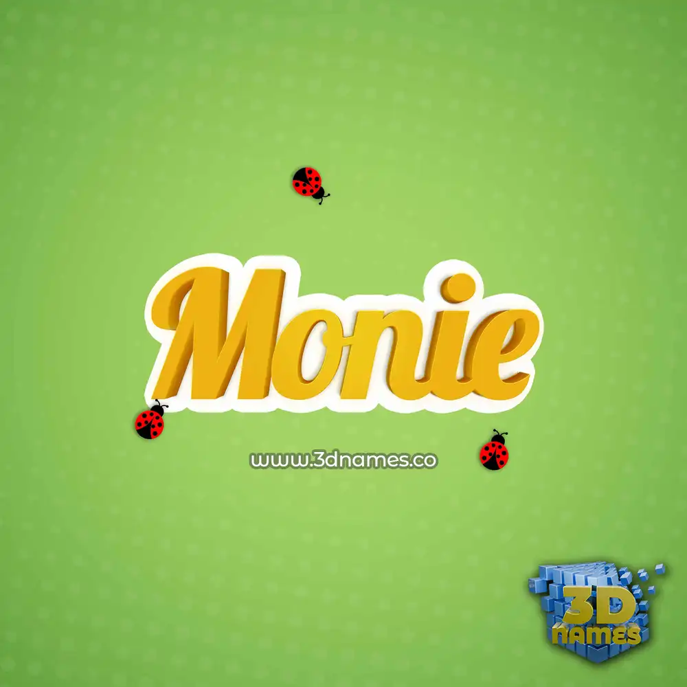 monie in Ladybugs style - 3D name wallpaper