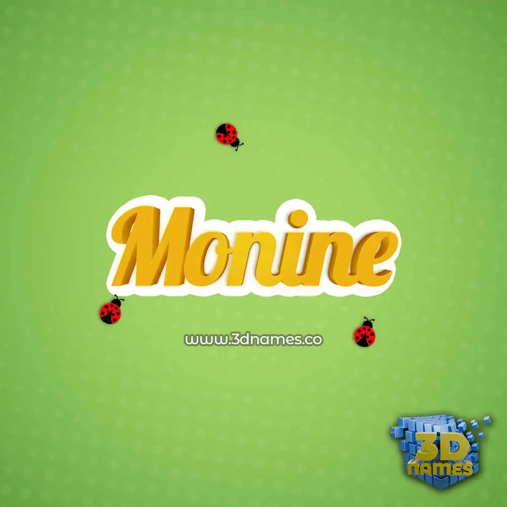 monine in Ladybugs style - 3D name wallpaper