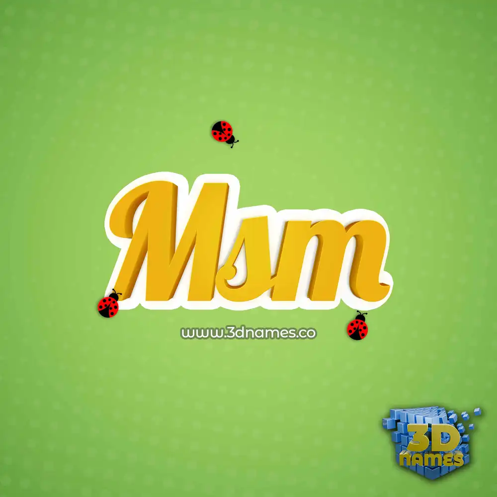 msm in Ladybugs style - 3D name wallpaper