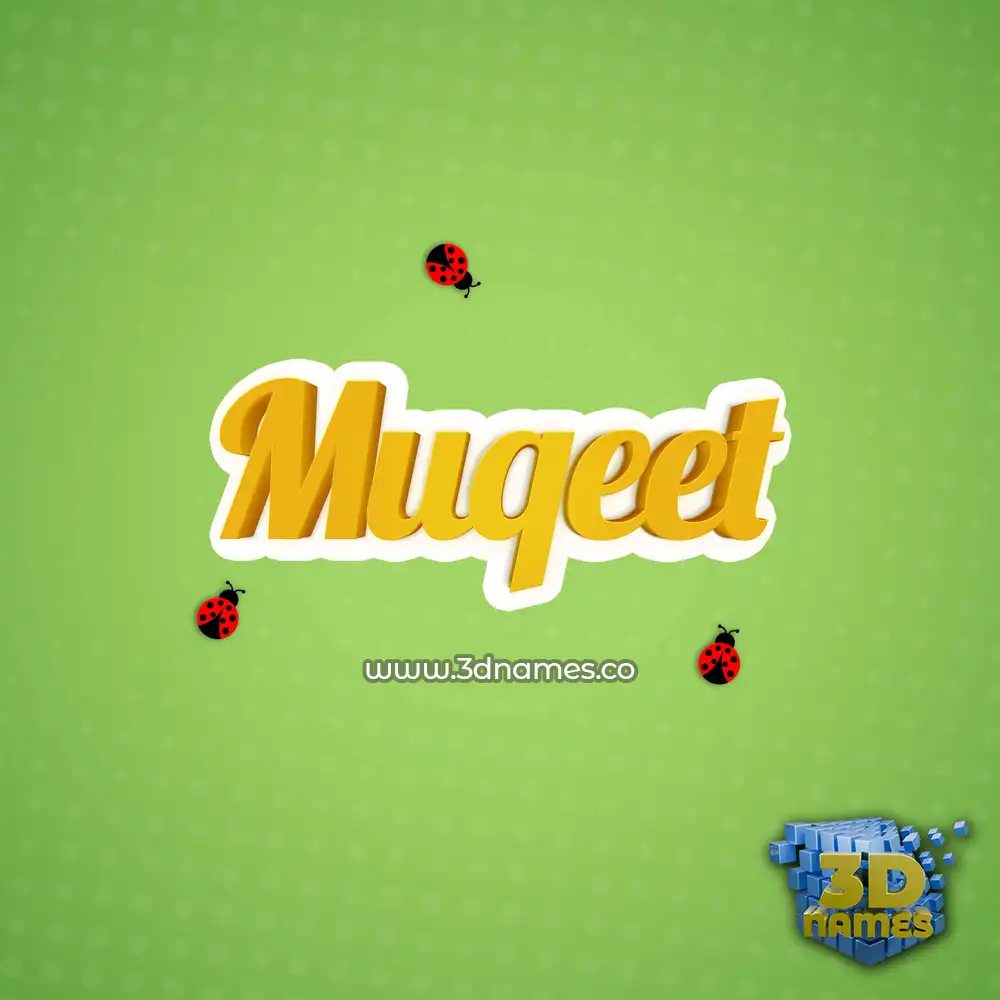 muqeet in Ladybugs style - 3D name wallpaper