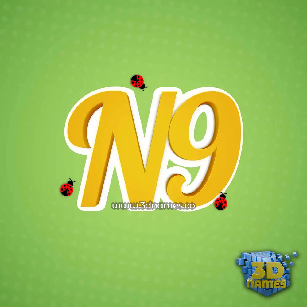 n9 in Ladybugs style - 3D name wallpaper