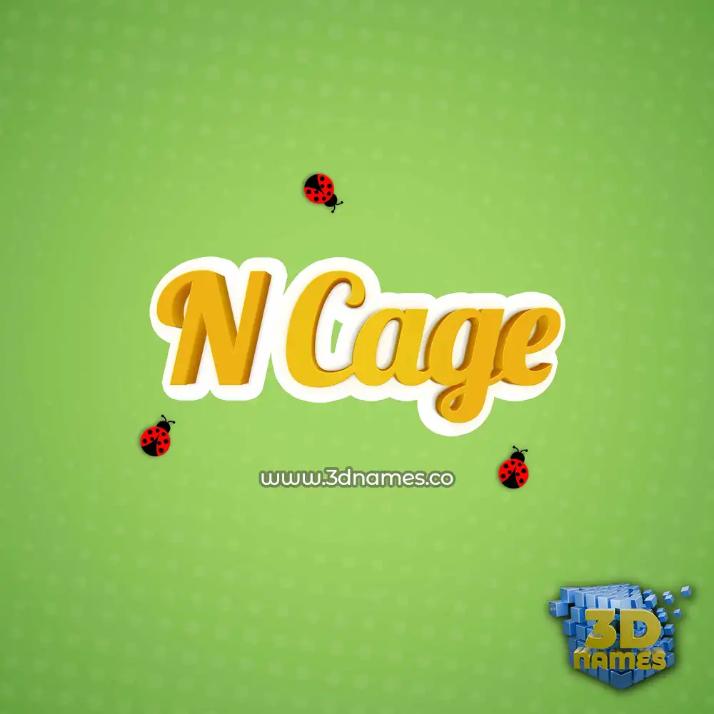 n cage in Ladybugs style - 3D name wallpaper