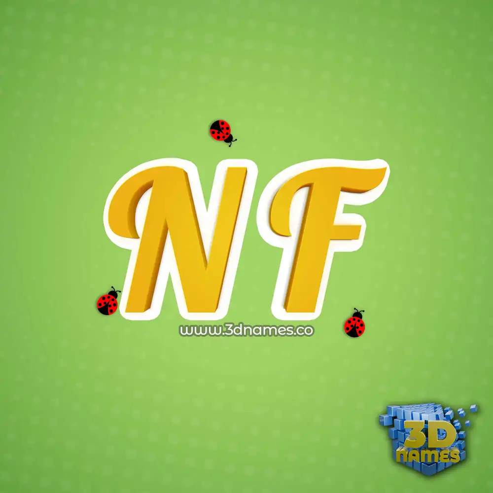 n f in Ladybugs style - 3D name wallpaper