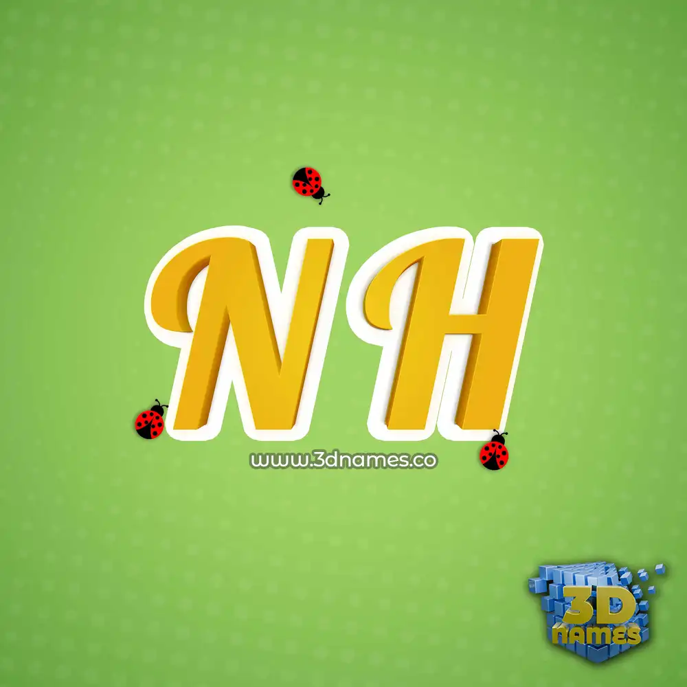 n h in Ladybugs style - 3D name wallpaper
