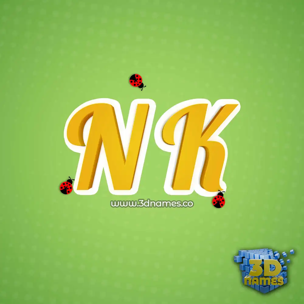n k in Ladybugs style - 3D name wallpaper