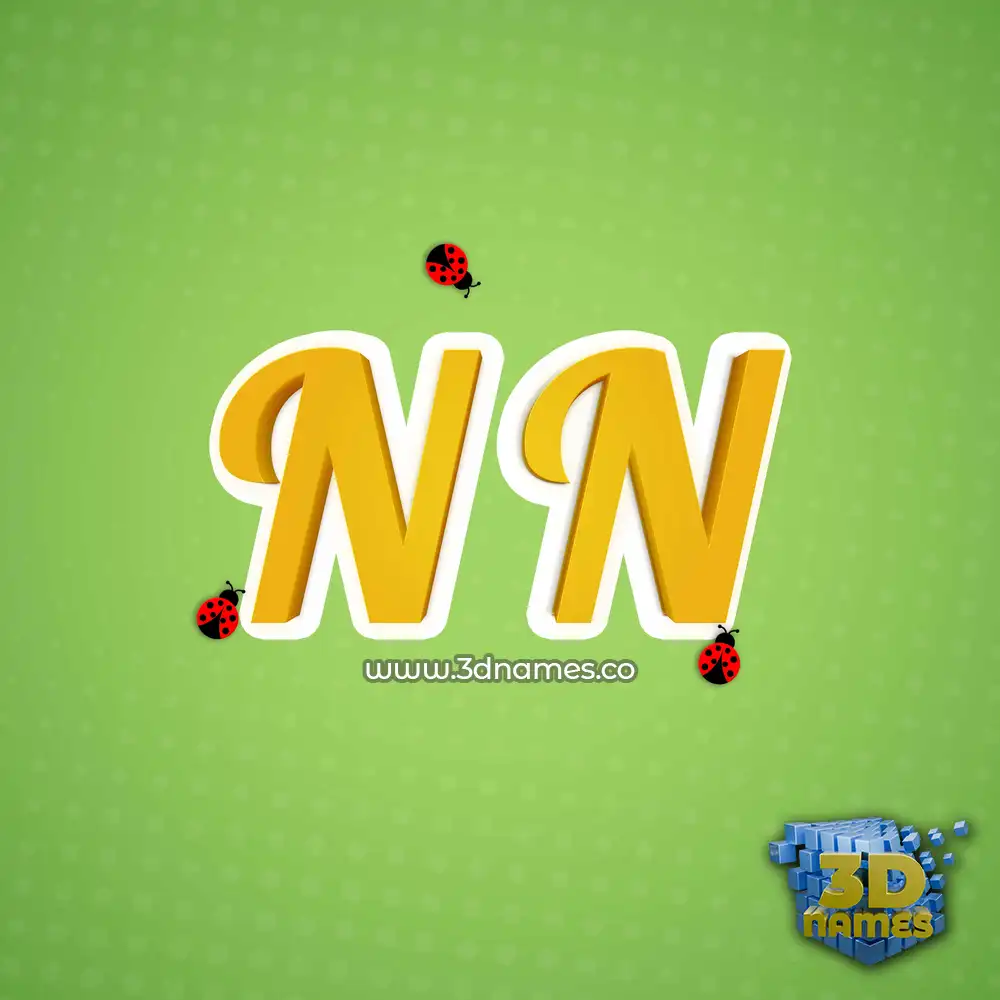 n n in Ladybugs style - 3D name wallpaper