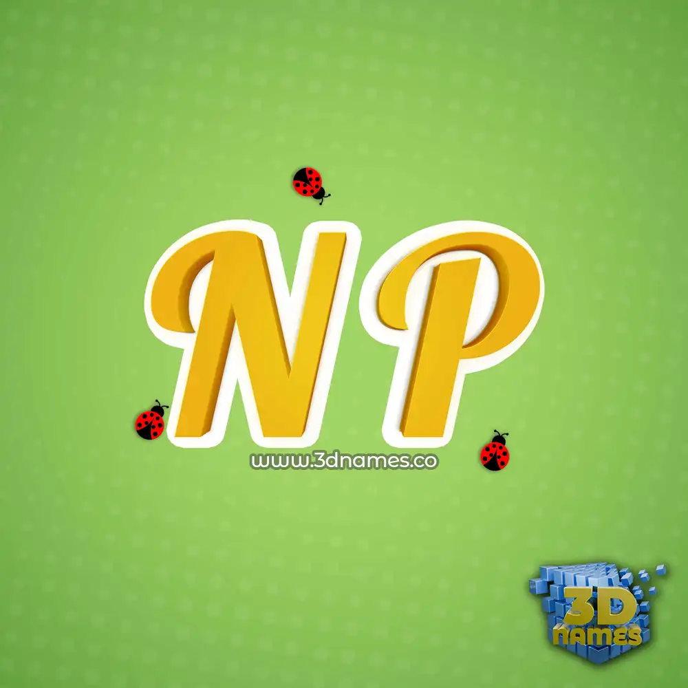 n p in Ladybugs style - 3D name wallpaper