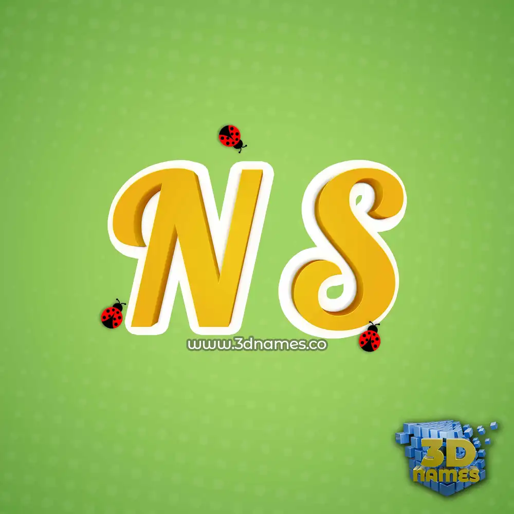 n s in Ladybugs style - 3D name wallpaper