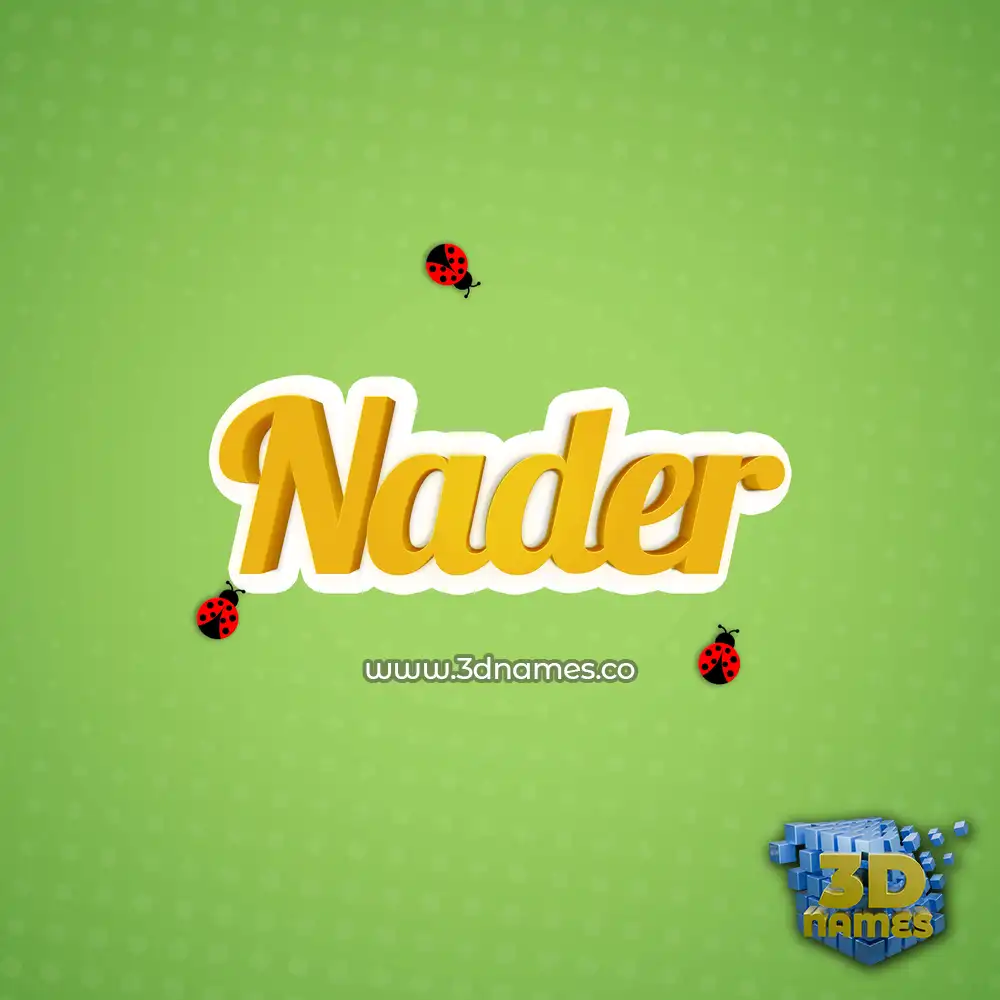 nader in Ladybugs style - 3D name wallpaper