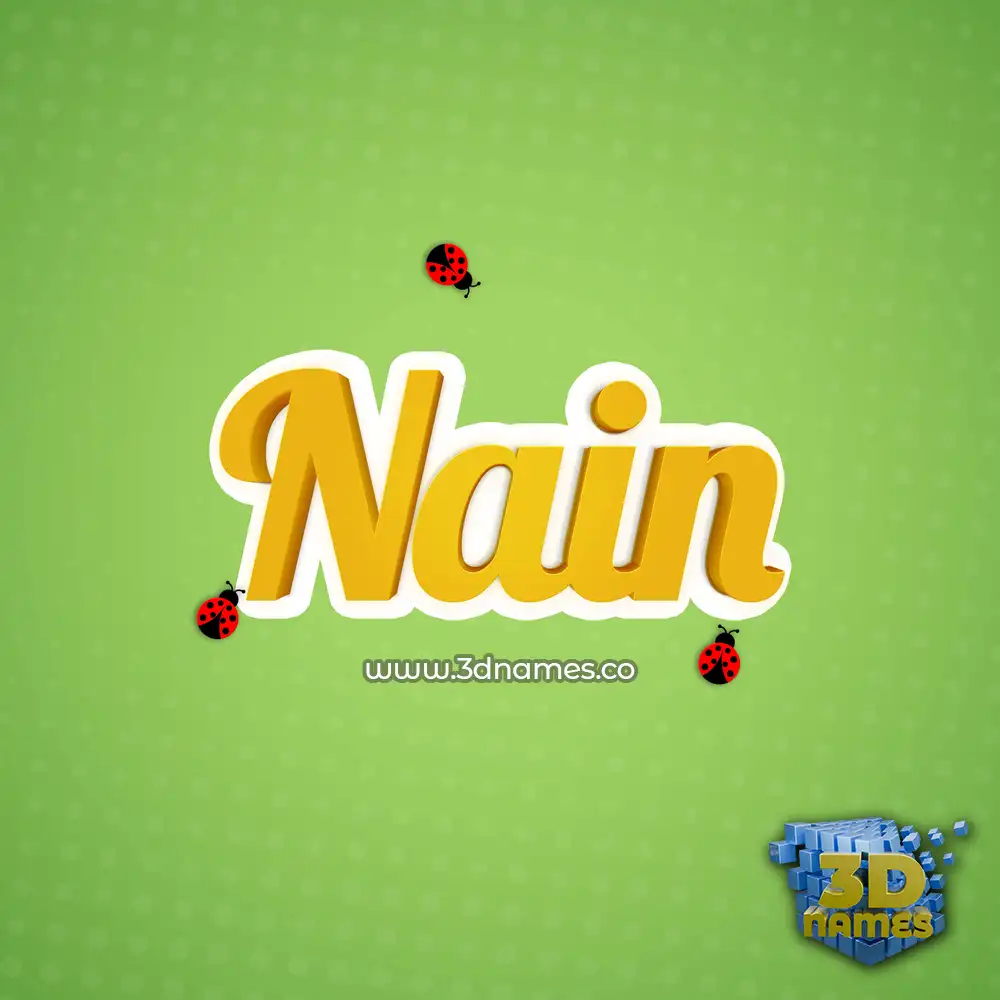 nain in Ladybugs style - 3D name wallpaper