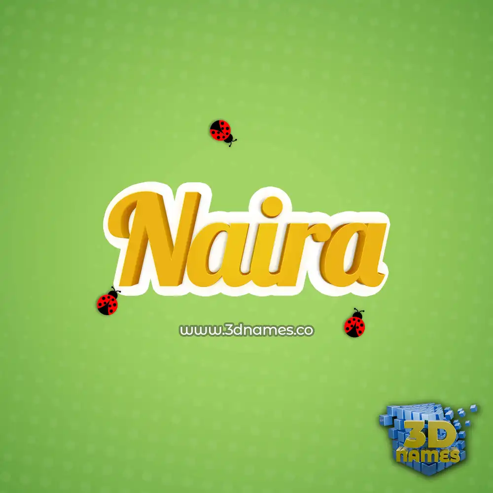 naira in Ladybugs style - 3D name wallpaper
