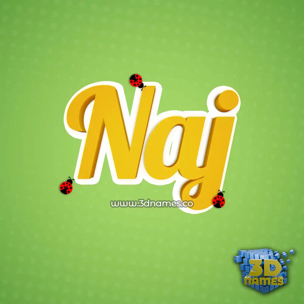 naj in Ladybugs style - 3D name wallpaper