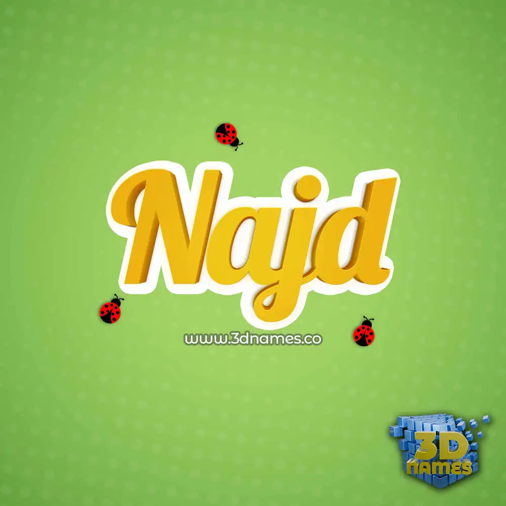 najd in Ladybugs style - 3D name wallpaper