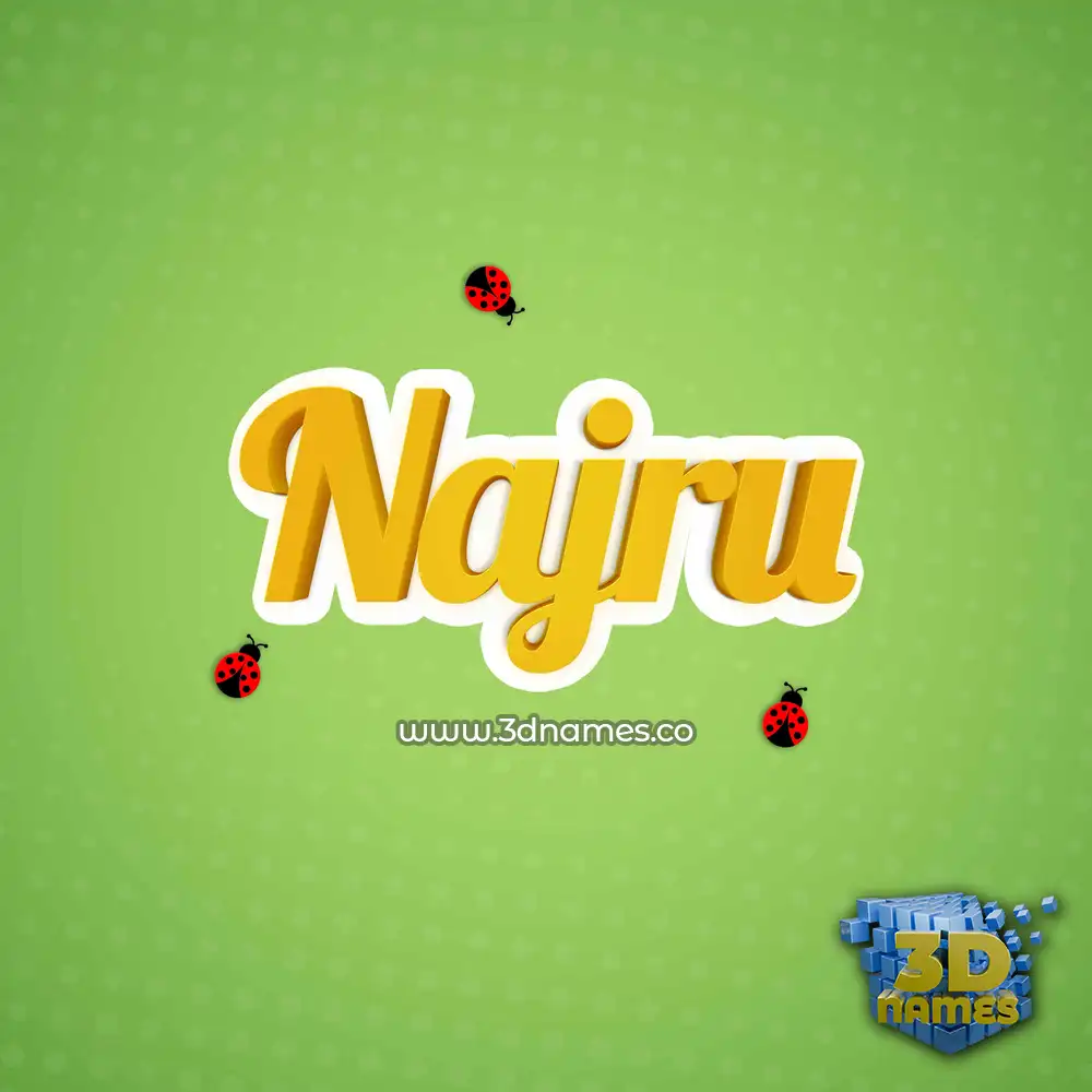 najru in Ladybugs style - 3D name wallpaper
