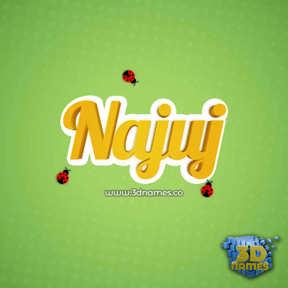 najuj in Ladybugs style - 3D name wallpaper