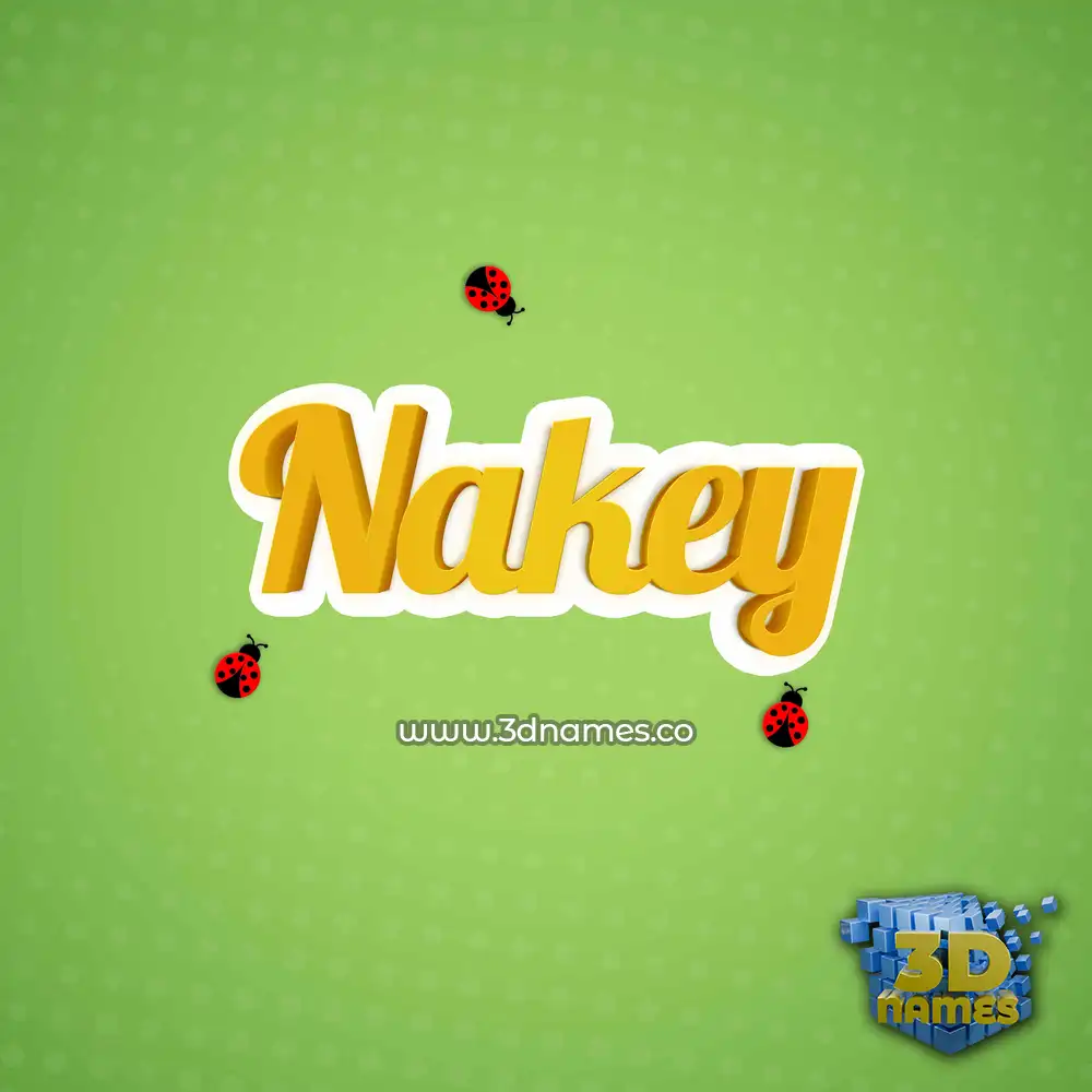 nakey in Ladybugs style - 3D name wallpaper
