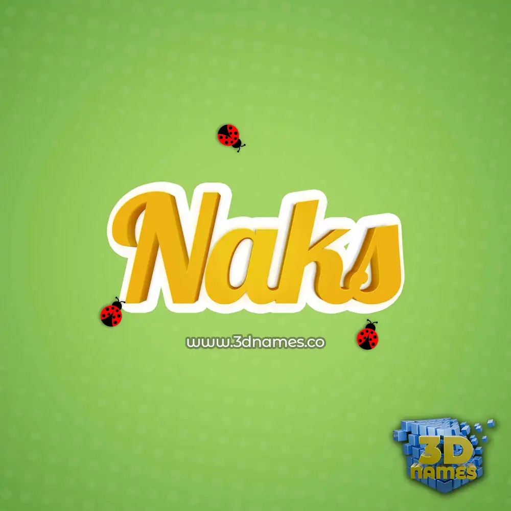 naks in Ladybugs style - 3D name wallpaper