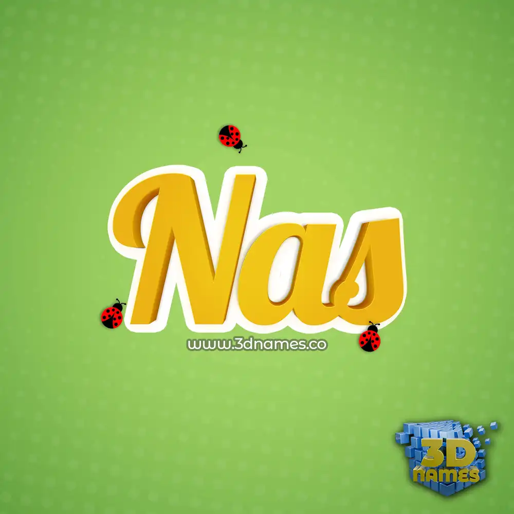 nas in Ladybugs style - 3D name wallpaper