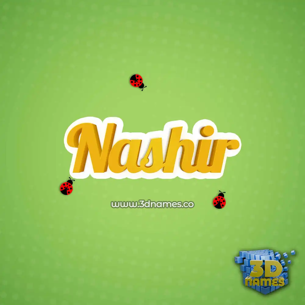 nashir in Ladybugs style - 3D name wallpaper