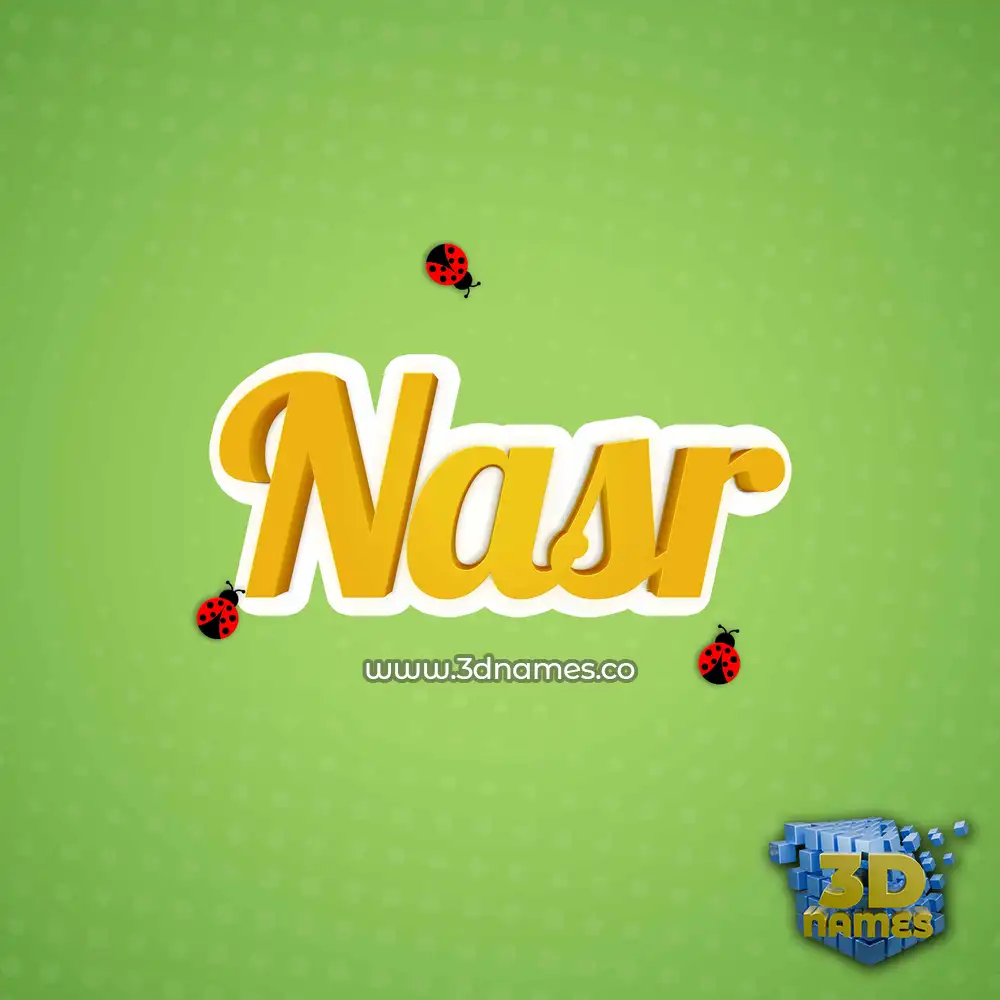 nasr in Ladybugs style - 3D name wallpaper