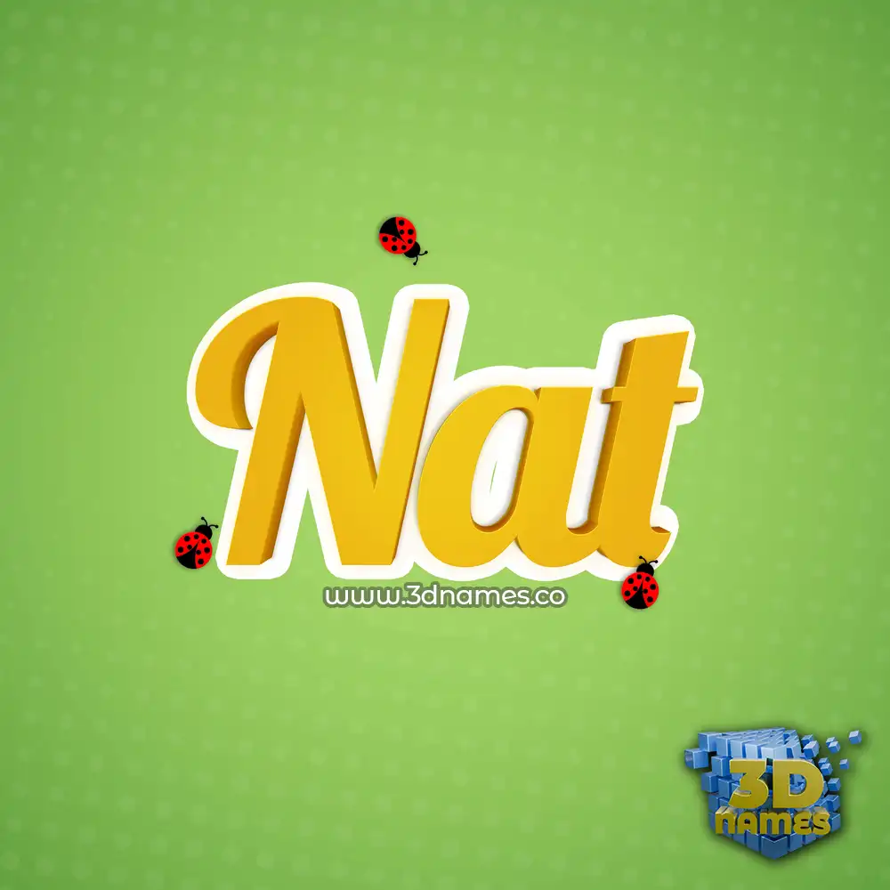 nat in Ladybugs style - 3D name wallpaper