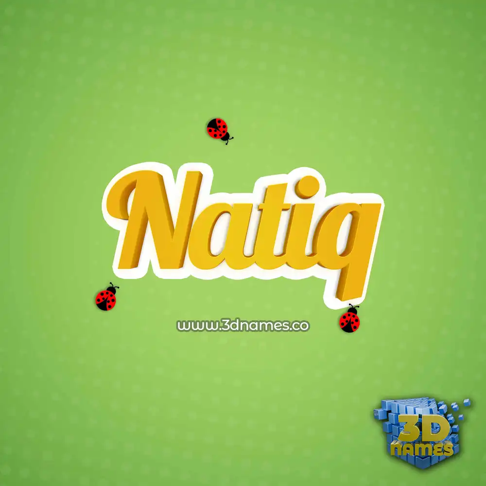 natiq in Ladybugs style - 3D name wallpaper