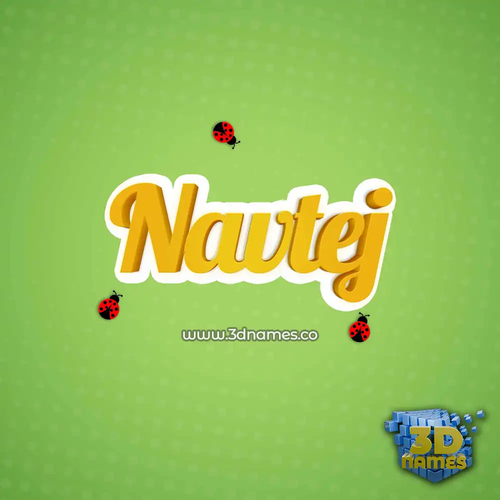 navtej in Ladybugs style - 3D name wallpaper
