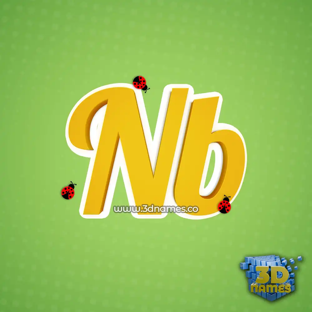 nb in Ladybugs style - 3D name wallpaper