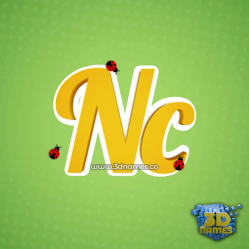 nc in Ladybugs style - 3D name wallpaper