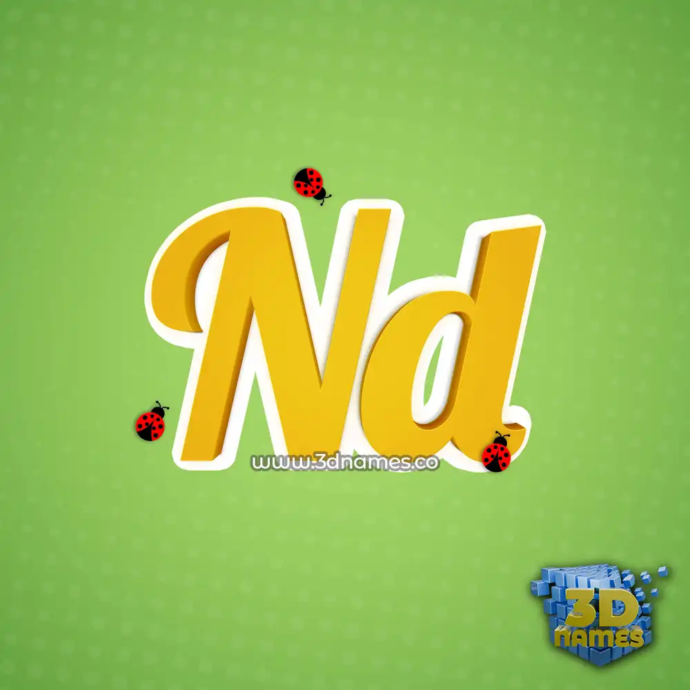 nd in Ladybugs style - 3D name wallpaper