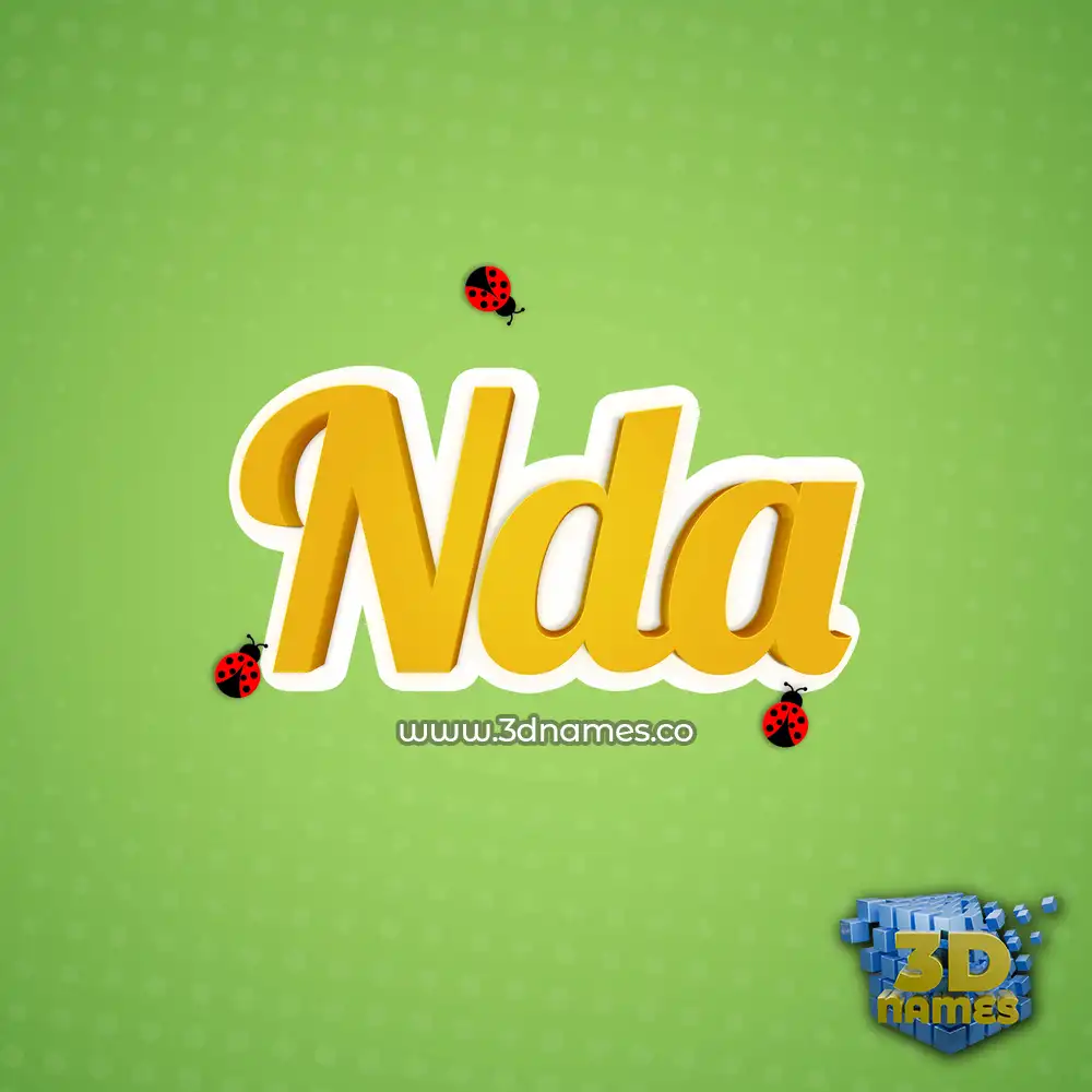 nda in Ladybugs style - 3D name wallpaper